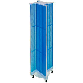 Global Approved 700461-BLU Pinwheel Pegboard Display W/Wheel Base 13.5""W x 60""H BL 1 Pc