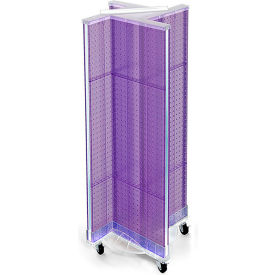 Global Approved 700443-PUR Pinwheel Pegboard Display W/Wheel Base 13.5""W x 44""H PL 1 Pc
