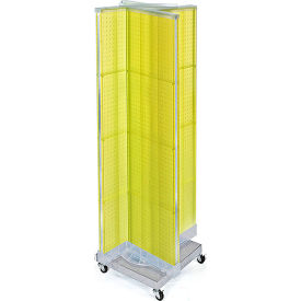 Global Approved 700422-YEL Pinwheel Pegboard Display W/Wheel RB 16