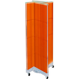 Global Approved 700421-ORG Pinwheel Pegboard Display W/Wheels 16""W x 60""H RG 1 Pc