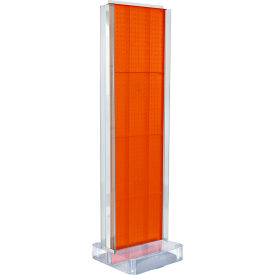 Global Approved 700778-ORG Two-Sided Pegboard Floor Display W/ Studio Base 17""W x 17""D x 60""H