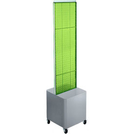 Global Approved 700729-GRE Two-Sided Pegboard Floor Display W/ Studio Base 14-1/2""W x 14""D x 58""H