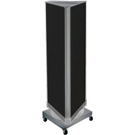 Global Approved 700452-BLK Three-Sided Pegboard Floor Display W/ Revolving Base 16""W x 16""D x 67""H