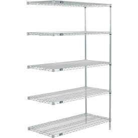 Nexel&#174; 5 Shelf Poly-Z-Brite&#174; Wire Shelving Unit Add On 42""W x 18""D x 74""H