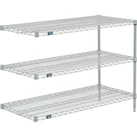 Nexel&#174; 3 Shelf Poly-Z-Brite&#174; Wire Shelving Unit Add On 72""W x 18""D x 34""H
