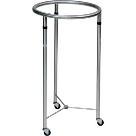Blickman Round Hamper Stainless Steel 18"" Diameter 35""H 2"" Hard Rubber Casters