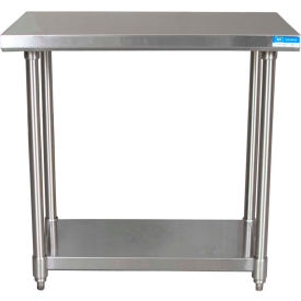 BK Resources 304 Stainless Steel Table 36 x 24"" Adjustable Undershelf 16 Gauge