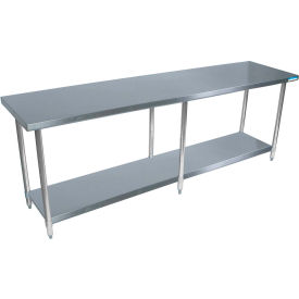 BK Resources 430 Stainless Steel Table 97 x 24"" Adjustable Undershelf 18 Gauge