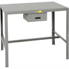 Little Giant&#174; Stationary Machine Table W/ Drawer Steel Square Edge 48""W x 24""D x 36""H Gray