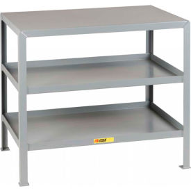 Little Giant&#174; Stationary Machine Table W/ 3 Shelves 60""W x 24""D Gray