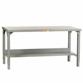 Little Giant® 84""W x 36""D Steel Square Edge Welded Workbench w/Open Base