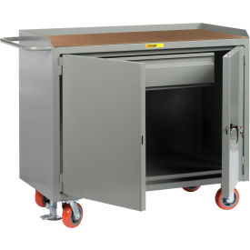 Little Giant Mobile Service Bench w/ Hardboard Top & 2 Doors 48""W x 24""D Gray