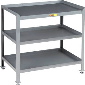 Little Giant&#174; Adjustable Height Workbench 3 Shelves 48 x 24"" Steel Square Edge Gray