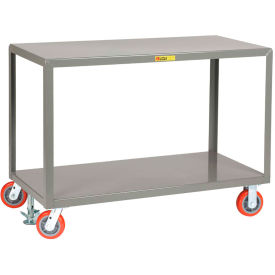 Little Giant&#174; Welded Steel Mobile Work Table 72 x 30"" 2 Shelves & Floor Lock