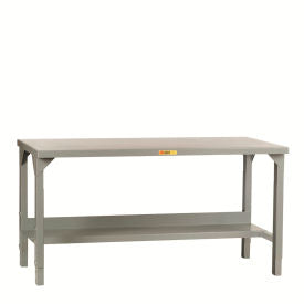 Little Giant&#174; Heavy Duty Welded Workbench 60 x 24"" Adj Height Lower Shelf Steel Square Edge