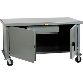 Little Giant Mobile Storage Workbench w/ Steel Square Edge Top 48""W x 30""D Gray