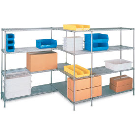 Metro&#174; 4 Shelf Super Erecta Brite Zinc Shelving Unit Add On 36""W x 18""D x 74""H