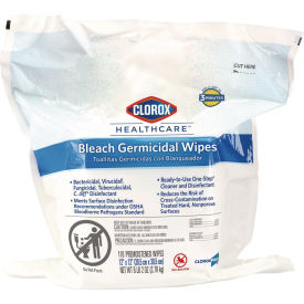 Clorox Healthcare&#174; Bleach Germicidal Wipes Refill for Bucket 1-Ply 12x12 Unscented 110/Bag