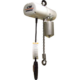 CM Lodestar 1/2 Ton Food Grade Electric Chain Hoist 20' Lift 16 FPM 115V