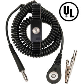 Desco Jewel&#174; MagSnap Adjustable Metal Wrist Strap 09188 12 Ft Cord - Black