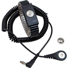 Desco Jewel&#174; MagSnap Adjustable Metal Wrist Strap 09204 6 Ft Cord - Black