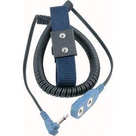 Desco Dual-Wire Adjustable Wrist Strap w/ 4 MM Snaps 12' Coil Cord