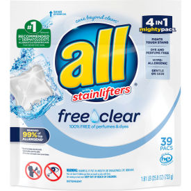 Mighty Pacs Free and Clear Super Concentrated Laundry Detergent 39 Pacs/Pack