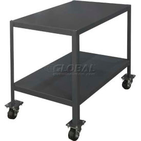 Durham Mfg. Mobile Machine Table W/ Shelf Steel Square Edge 24""W x 18""D Gray