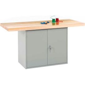 Diversified Spaces 2 Station Workbench 1 Cabinet No Vice 64""W x 28""D Gray