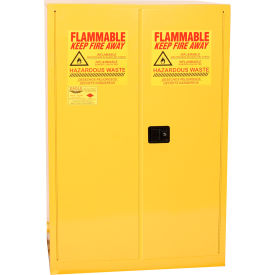 Eagle Mfg Drum Cabinet 60 Gal. Capacity Vertical Self Close Hazmat W/ Drum Suports & Rollers