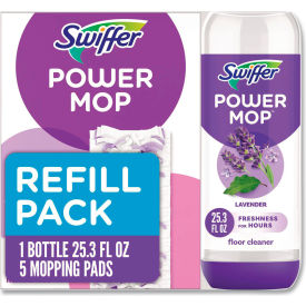 Swiffer&#174; PowerMop Cleaning Solution & Pads Refill Pack Lavender Scent Purple 4/Case