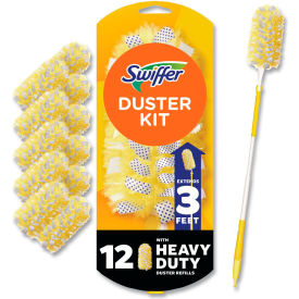 Swiffer&#174; Heavy Duty Dusters Starter Kit Handle Extends to 3 ft 1 Handle w/ 12 Duster Refills