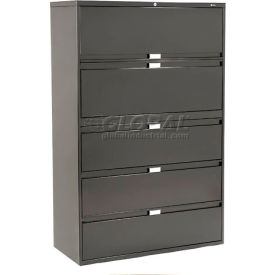 Global Furniture 9300 Series 36""W 5 Drawer Binder Lateral File Cabinet Black
