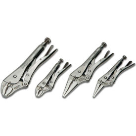 Williams&#174; 4 Piece Curved Jaw & Long Nose Locking Pliers with Cutter Set