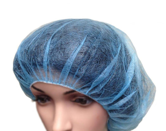 Disposable GAH-BP-24-BL Bouffant Cap 24 Blue Spunbond Polypropylene Pack of 100