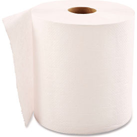 Hardwound Roll Towels 1-Ply White 8"" x 600 ft 12 Rolls/Case