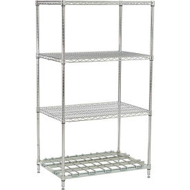 Nexel&#174; 4 Shelf Poly-Z-Brite&#174; Standard Wire Shelving Unit Starter 36""W x 24""D x 74""H