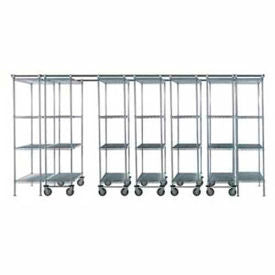 Nexel&#174; Space-Trac 7 Unit Chrome High Density Shelving 72""W x 18""D x 88""H 14' Length