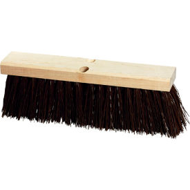 Milwaukee Dustless 18""W Street Broom Head with Stiff Brown Polypropylene and Wood Frame