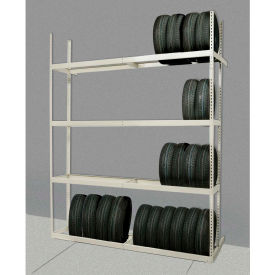 Rivetwell Double Row Tire Storage Shelving 60""W x 21""D x 84""H 3 Levels Starter Tan