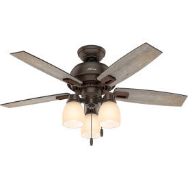 Hunter Fan 44"" Donegan Ceiling Fan with Three Lights 52228 - Onyx Bengal