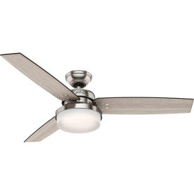 Hunter Fan 52"" Sentinel Ceiling Fan with Light and Handheld Remote 59157 - Brushed Nickel