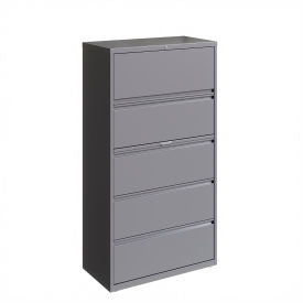 Hirsh Industries&#174; 36""W 5 Drawer Lateral File Cabinet Arctic Silver