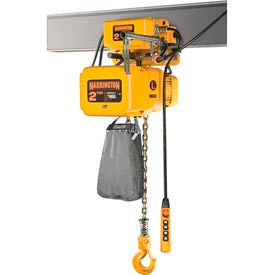 Harrington NERM015S-L-15 NER Electric Hoist w/ Motor Trolley - 1-1/2 Ton 15' Lift 18 ft/min 230V