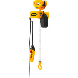 Harrington&#174; SEM Mini Electric Chain Hoist with Push Trolley 1/2 Ton Capacity 20' Lift 230V