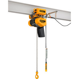 Harrington Electric Hoist 250 Lbs. Cap.VFD Control 1Ph Dual Speed 15' Lift W/Motorized Trolley