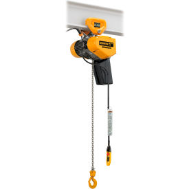 Harrington SEQ 1 Ton Dual Speed Electric Chain Hoists W/ Push Trolley 10' Lift 17/3.9 FPM 115V