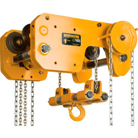Harrington&#174; SHB Ultra Low Headroom Manual Chain Hoist with Geared Trolley 2 Ton Cap. 20' Lift