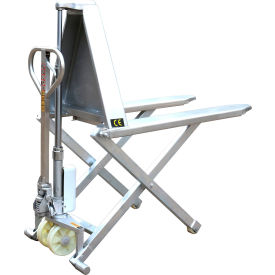 Global Industrial  Manual High-Lift Skid Truck Stainless 2200 lb. Capacity 26-3/4""W x 46""L Forks