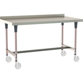 Metro&#174; TableWorx 304 Stainless Steel Mobile-Ready Table 60 x 30"" 2"" Backsplash